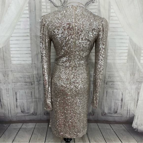 Alex Marie Gold Sequin Dress - Picture 12 of 16
